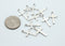 Set of 10, silver cross charm, 24mm x 14mm, 1 set.